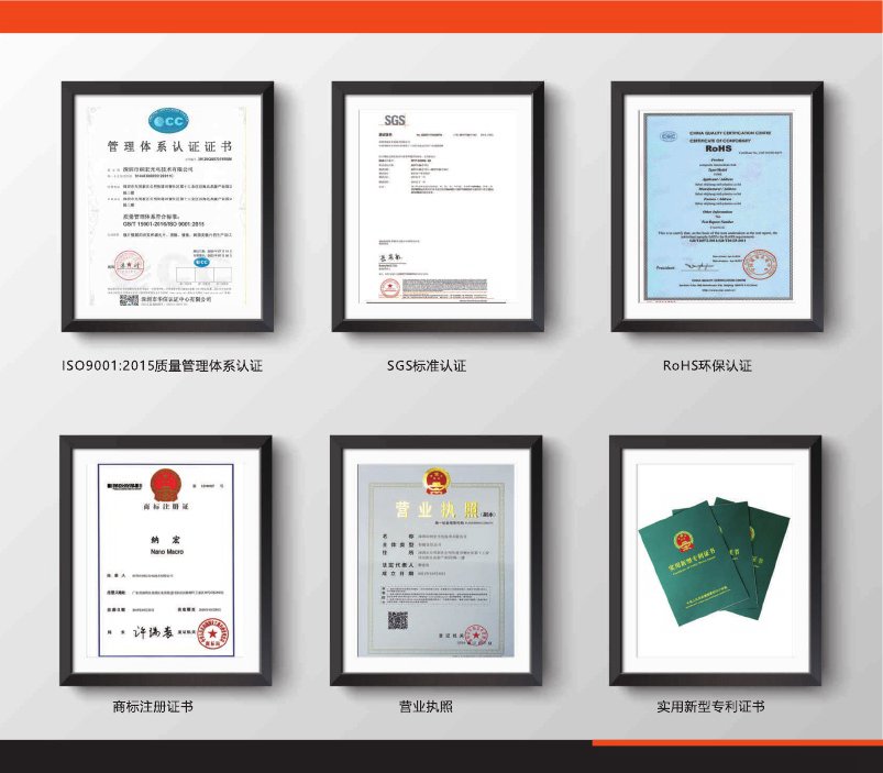 納宏光電濾光片獲得的資質